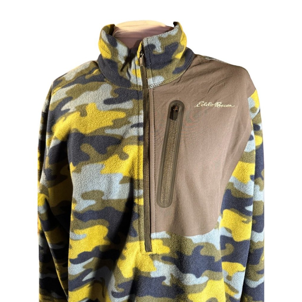 Eddie Baur 3/4 Zip Fleece Camouflage Shirt Men Size TL - Picture 4 of 8